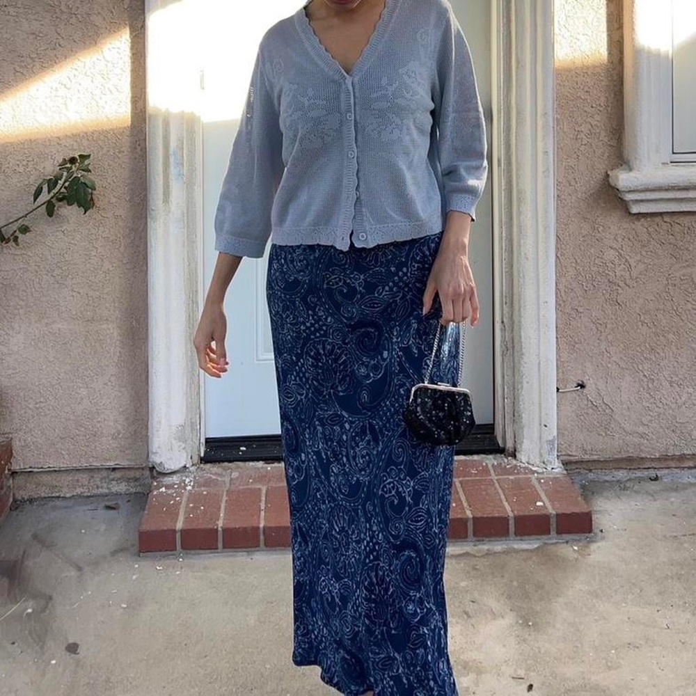 Blue knit cardigan - Picture 2 of 8